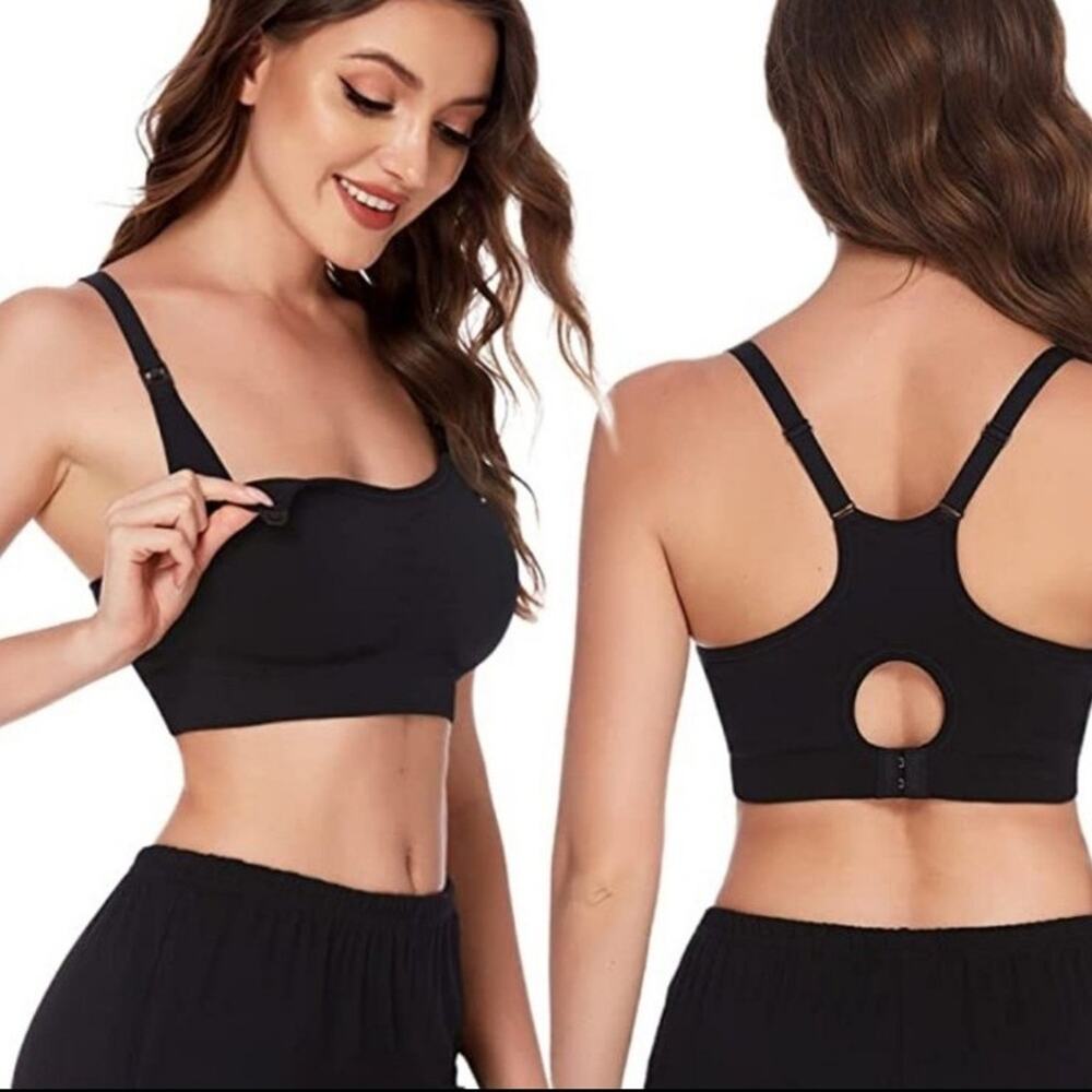 2 Ekouaer Maternity Bra Sleeping Bralette Racerback Bras Wire Free Nursing Bra
